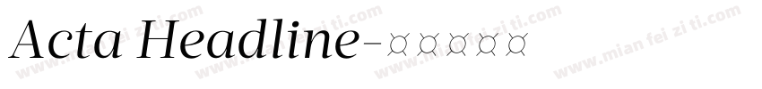 Acta Headline字体转换